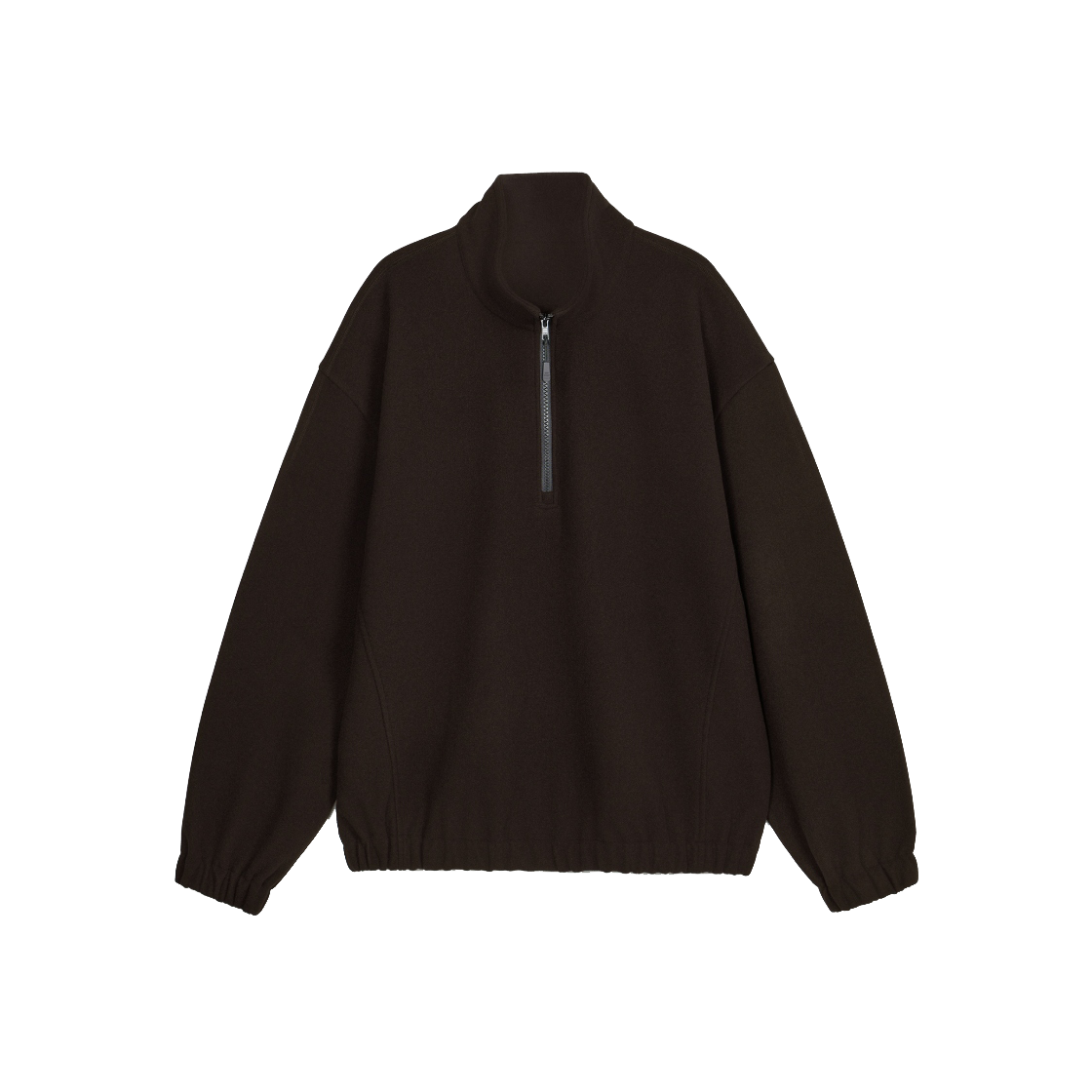 TNTS6E103W2 TNGT Oversized Fleece Quarter Zip-up Sweatshirt Brown