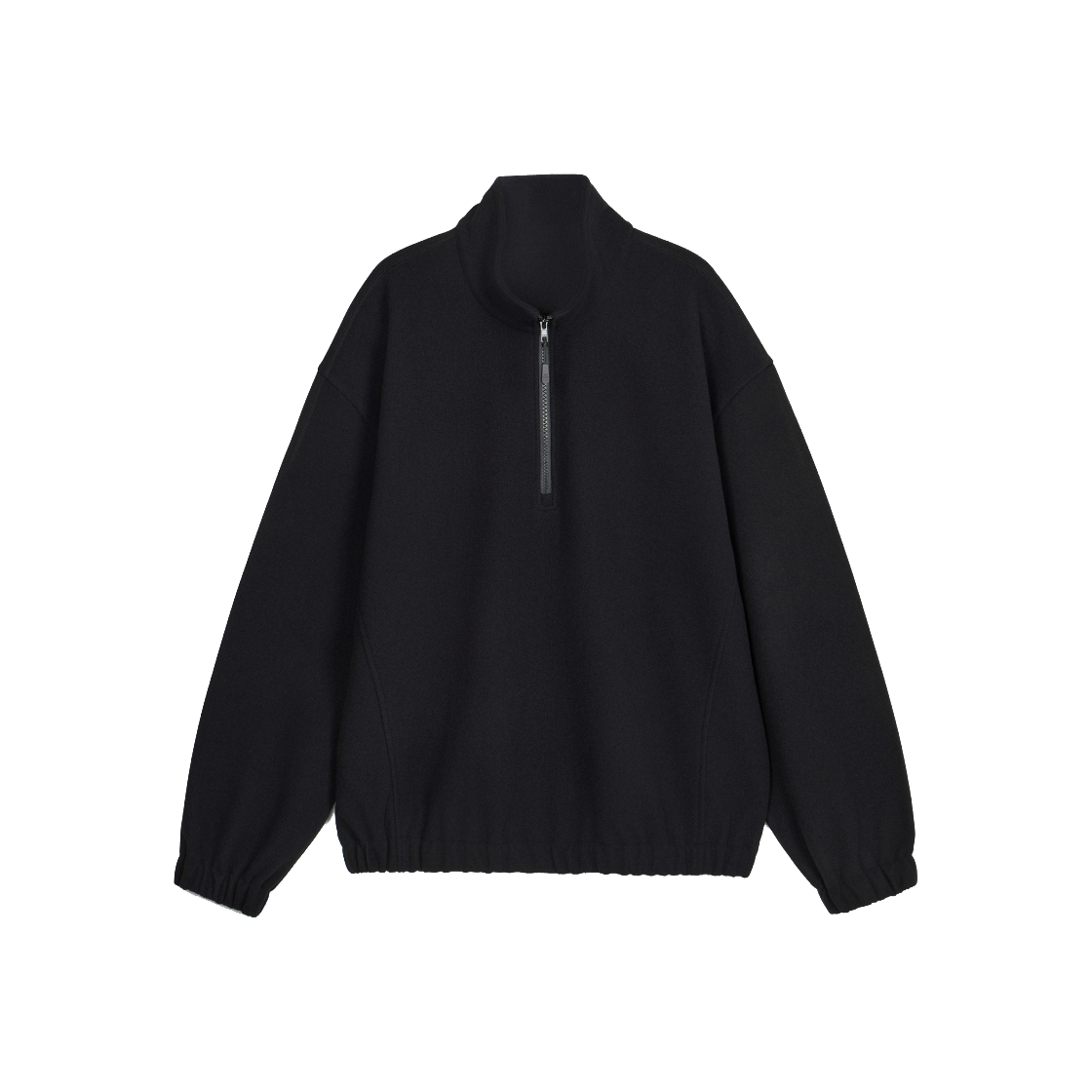 TNTS6E103BK TNGT Oversized Fleece Quarter Zip-up Sweatshirt Black