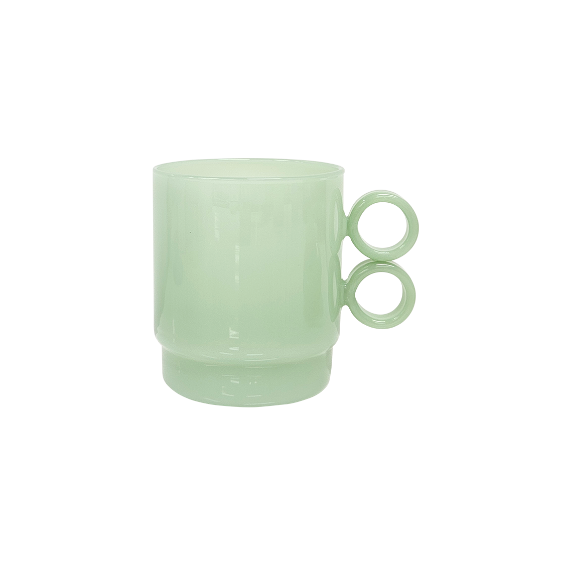 뉴티지 비비 머그잔 밀크글라스 내열 유리컵 민트(Haulshome Newtage Glass BB Mug Mint)
