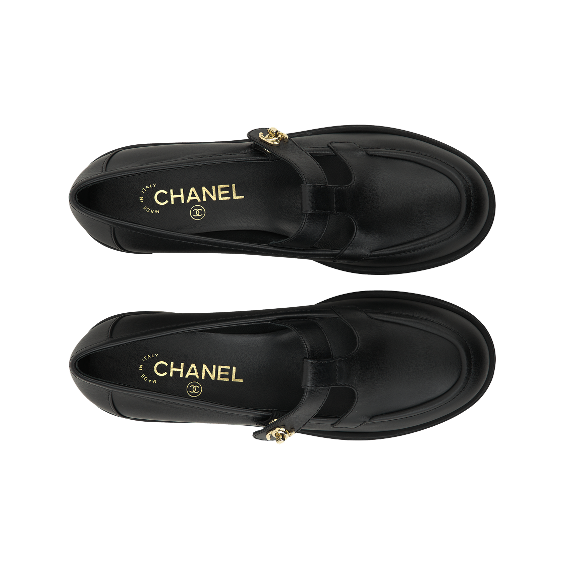 (W) 샤넬 로퍼 카프스킨 & 블랙((W) Chanel Loafers Calfskin & Black) - 5