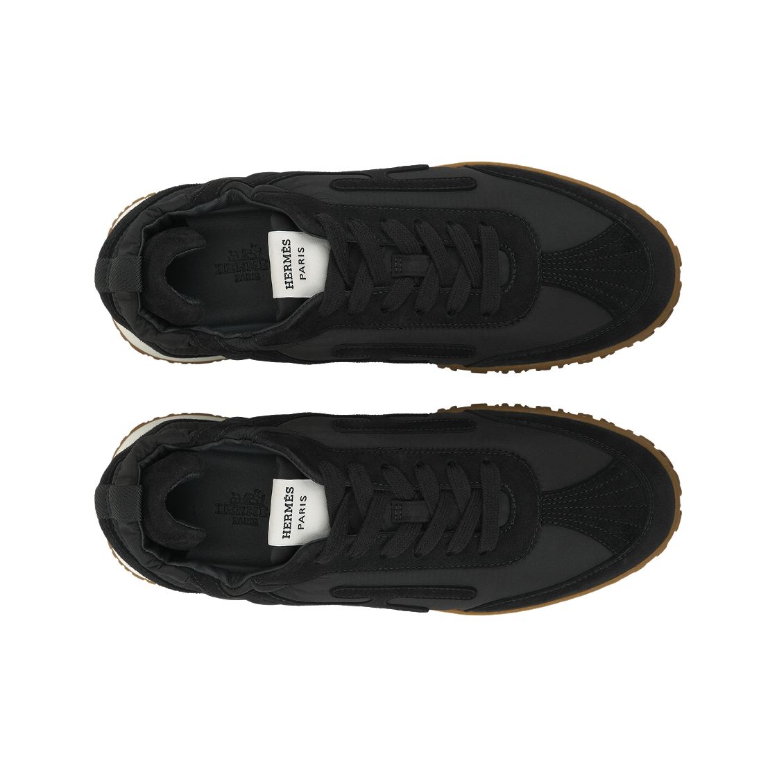 (W) 에르메스 제트 스니커즈 파라슈트 패브릭 스웨이드 고트스킨 & 누아((W) Hermes Jet Sneakers Parachute Fabric Suede Goatskin & Noir) - 5