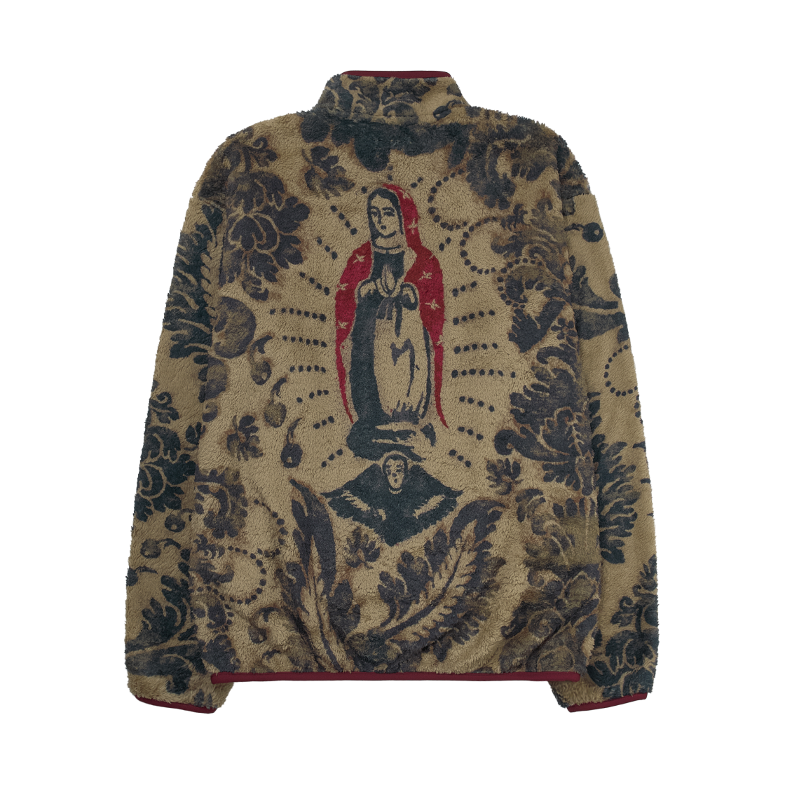 캐피탈 다마스크 패턴 플리스 스냅 티셔츠 버진 마리아 베이지