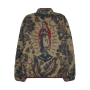 Kapital Damask Pattern Fleece Snap T-Shirt Virgin Maria Beige