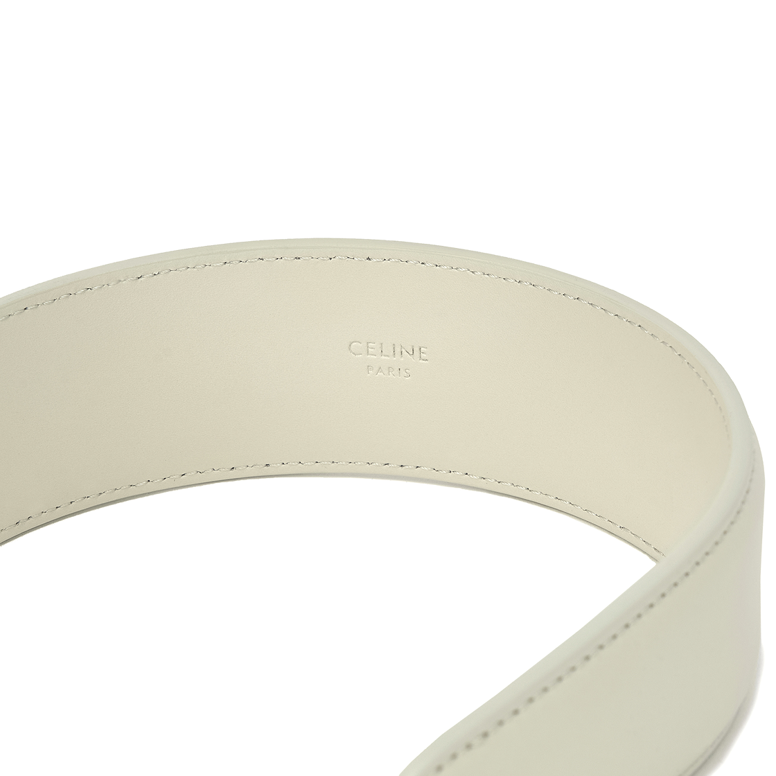 (W) 셀린느 헤드밴드 카프스킨 앤 브래스 골드 피니쉬 에크루 골드((W) Celine Headband in Calfskin and Brass with Gold Finish Ecru Gold) - 3