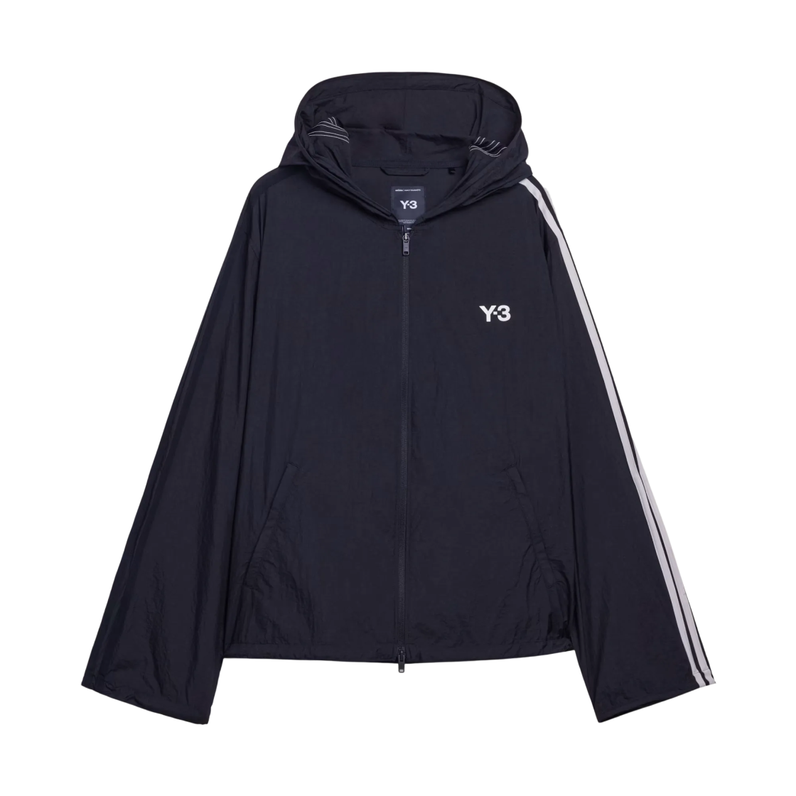 Y-3 x 요지 야마모토 나일론 와이어드 3-스트라이프 트랙 탑 블랙(Y-3 x Yohji Yamamoto Nylon Wired 3-Stripes Track Top Black)