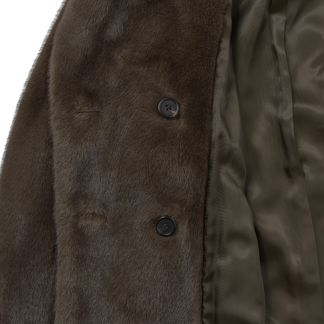 (W) S 막스마라 라우라 더블 브레스티드 플러피 텍스쳐 자켓 브라운((W) S Max Mara Laura Double-Breasted Jacket with Fluffy Texture Brown) - 4