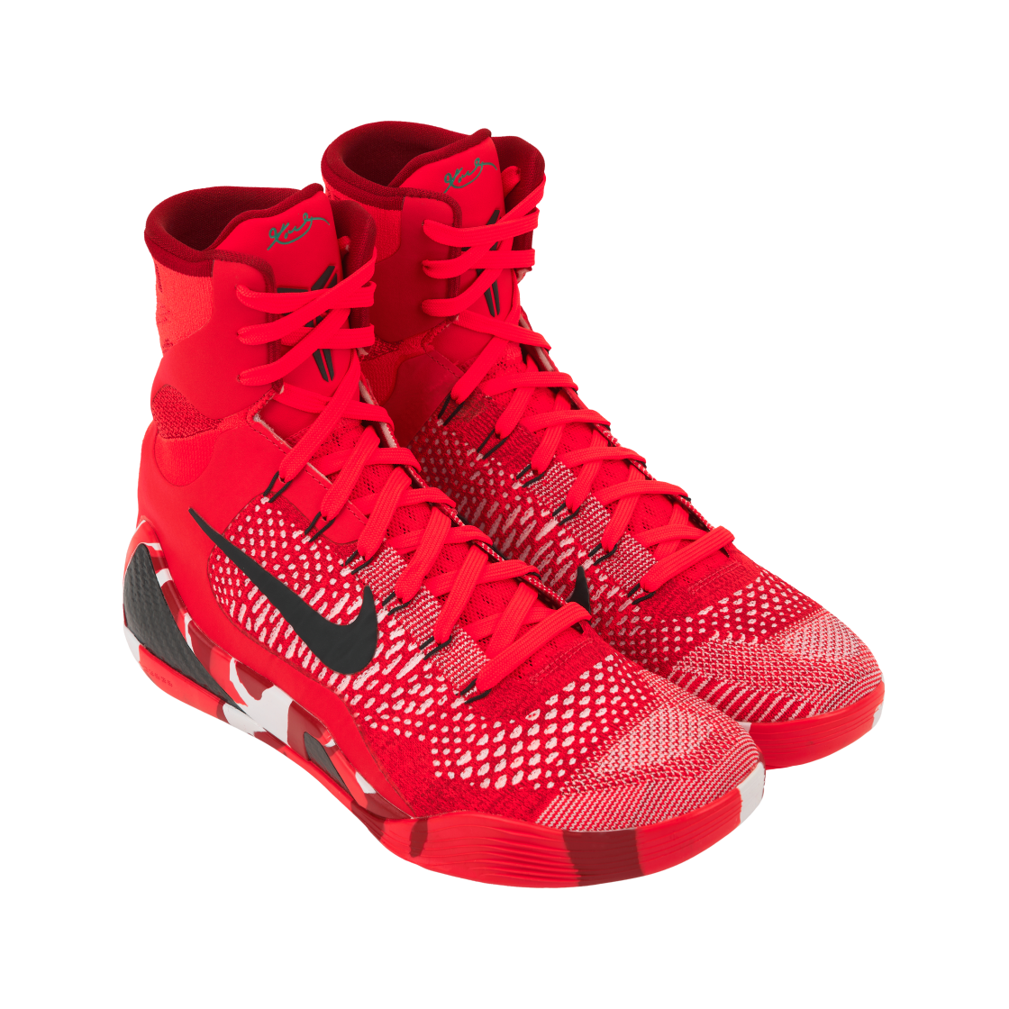 나이키 코비 9 엘리트 하이 프로트로 브라이트 크림슨 앤 에메랄드 그린(Nike Kobe 9 Elite High Protro Bright Crimson and Emerald Green) - 4