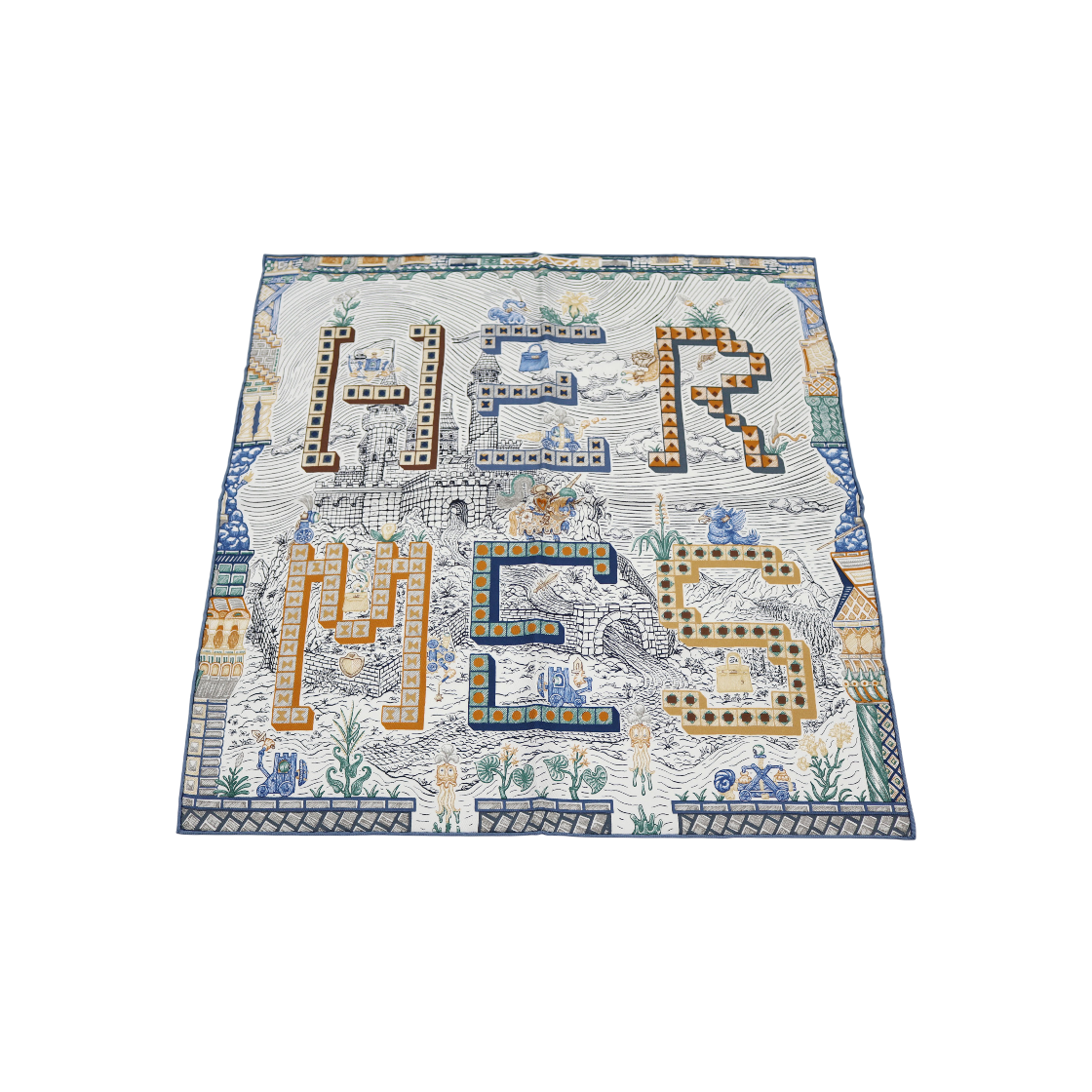 ITKTAMS48LBP Hermes Super Silk Quest Scarf 45