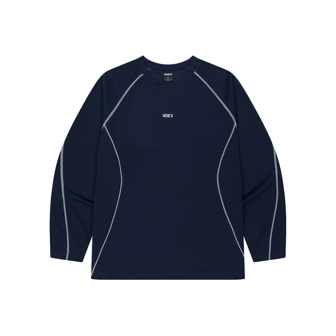 에이치덱스 액티브 매쉬 스티치 롱 슬리브 네이비