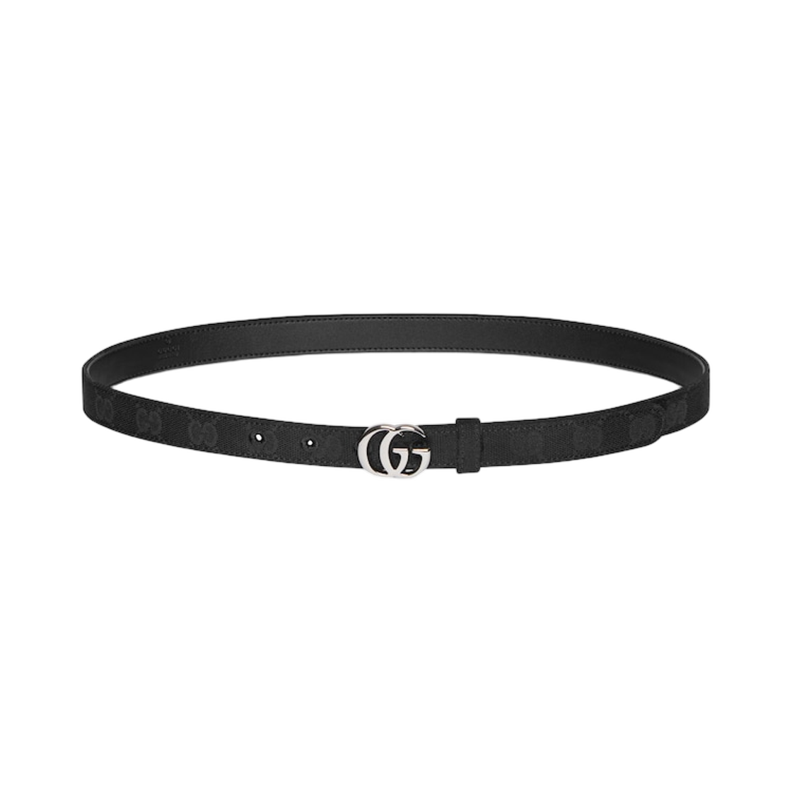 (W) 구찌 GG 마몽 씬 벨트 블랙((W) Gucci GG Marmont Thin Belt Black) - 1