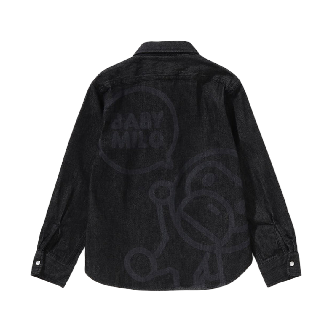 (키즈) 베이프 베이비 마일로 8온즈 데님 셔츠 블랙((Kids) BAPE Baby Milo 8 oz. Denim Shirt Black) - 2