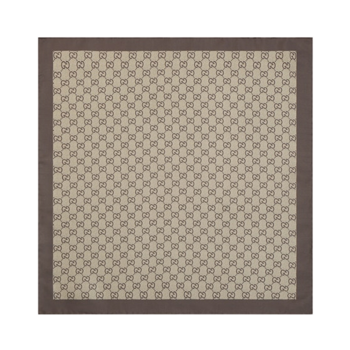 (W) 구찌 프린티드 실크 트윌 까레 카멜 브라운((W) Gucci Printed Silk Twill Carre Camel Brown) - 1