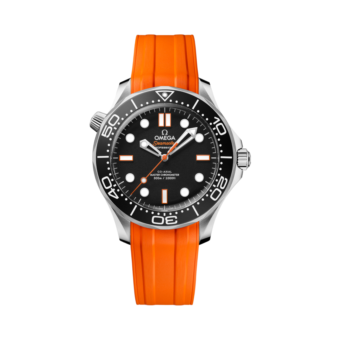 오메가 씨마스터 다이버 300M 오토매틱 42mm 스틸 러버 스트랩 블랙 오렌지(Omega Seamaster Diver 300M Automatic 42mm Steel Rubber Strap Black Orange)
