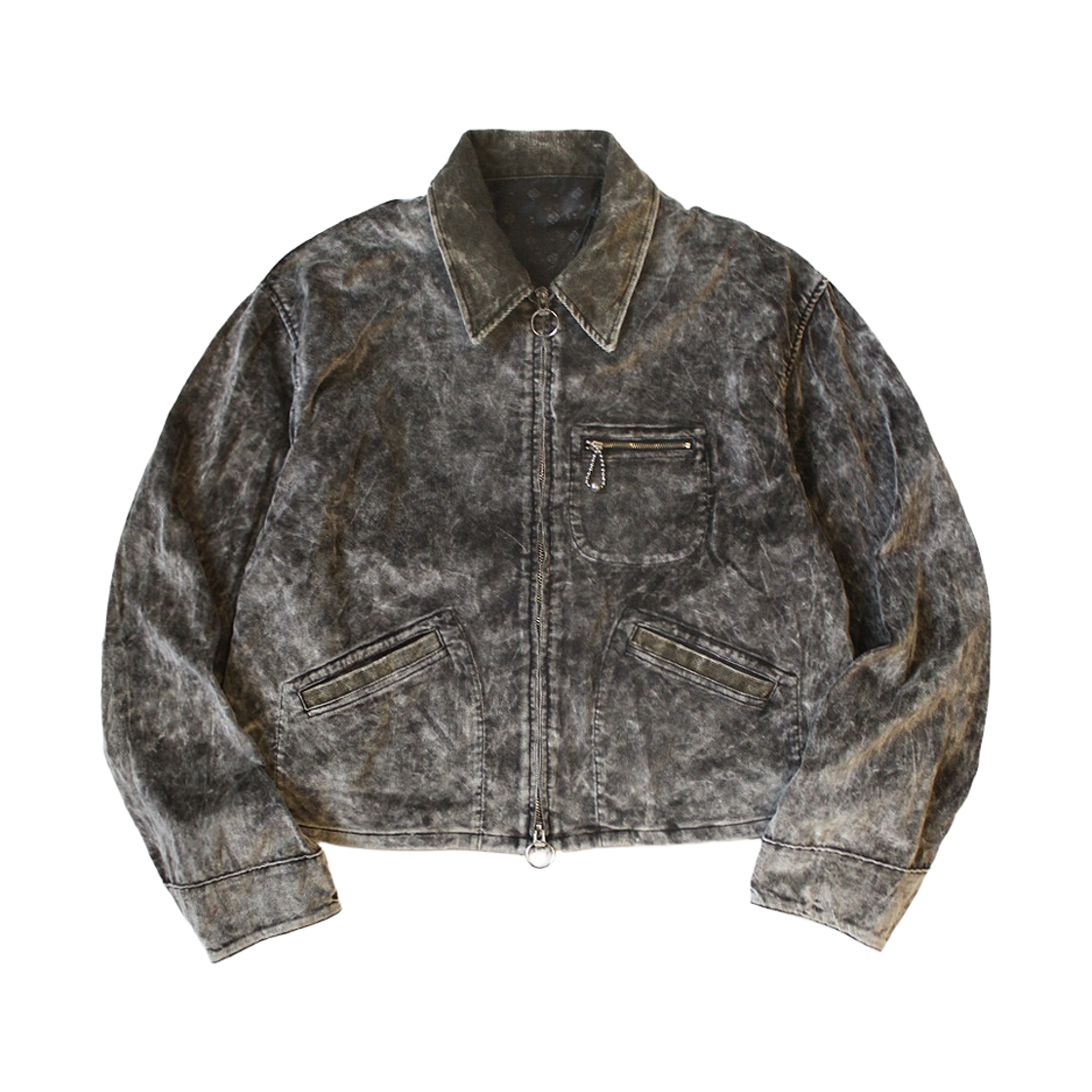 캐피탈 벨베틴 헌터 드리즐러 자켓 더티 다이드 블랙(Kapital Velveteen Hunter Drizzler Jacket Dirty Dyed Black) - 1