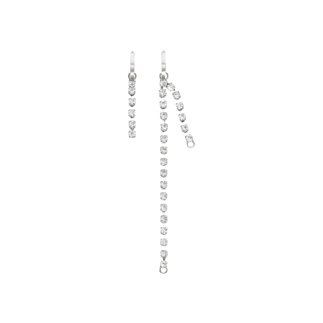 SM6VG0103P8857951 MM6 Maison Margiela Rhinestone Drop Earrings Polished Palladio