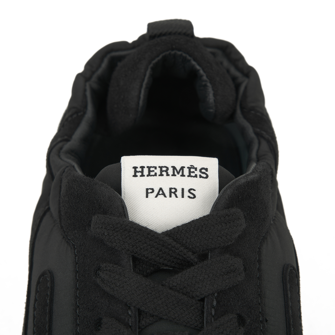(W) 에르메스 제트 스니커즈 파라슈트 패브릭 스웨이드 고트스킨 & 누아((W) Hermes Jet Sneakers Parachute Fabric Suede Goatskin & Noir) - 8