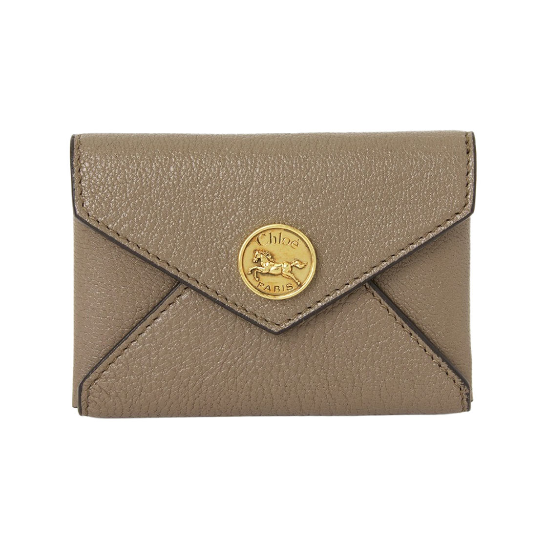 CH25SP537O9328H Chloe Envelope Card Holder in Grained Leather Ash