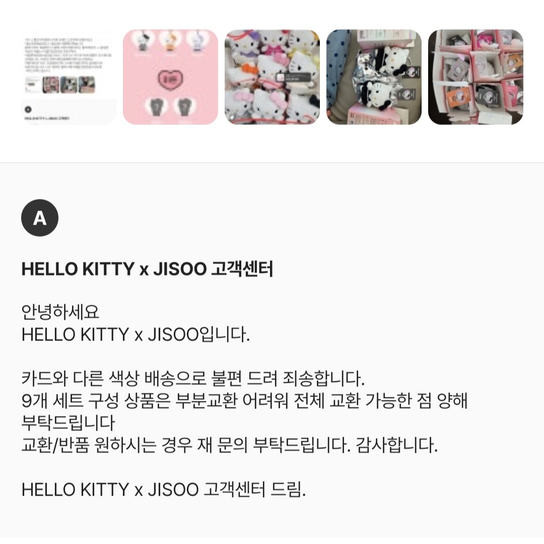 HELLO KITTY x JISOO Random Plush Keychain Set (Set of 9) 착용 스타일 - 2