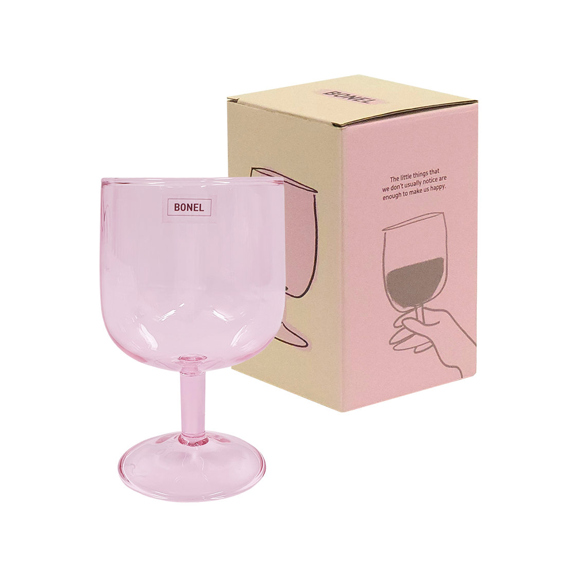 보넬 내열 고블렛 와인잔 트루핑크(Haulshome Bonnel Glass Goblet True Pink)
