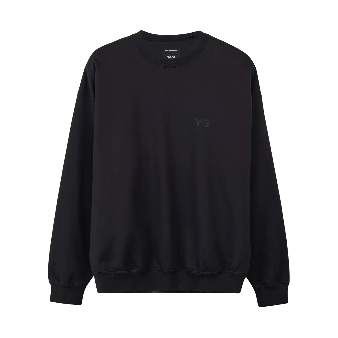 IW0075 Y-3 x Yohji Yamamoto Brushed Terry Crew Sweatshirt Black