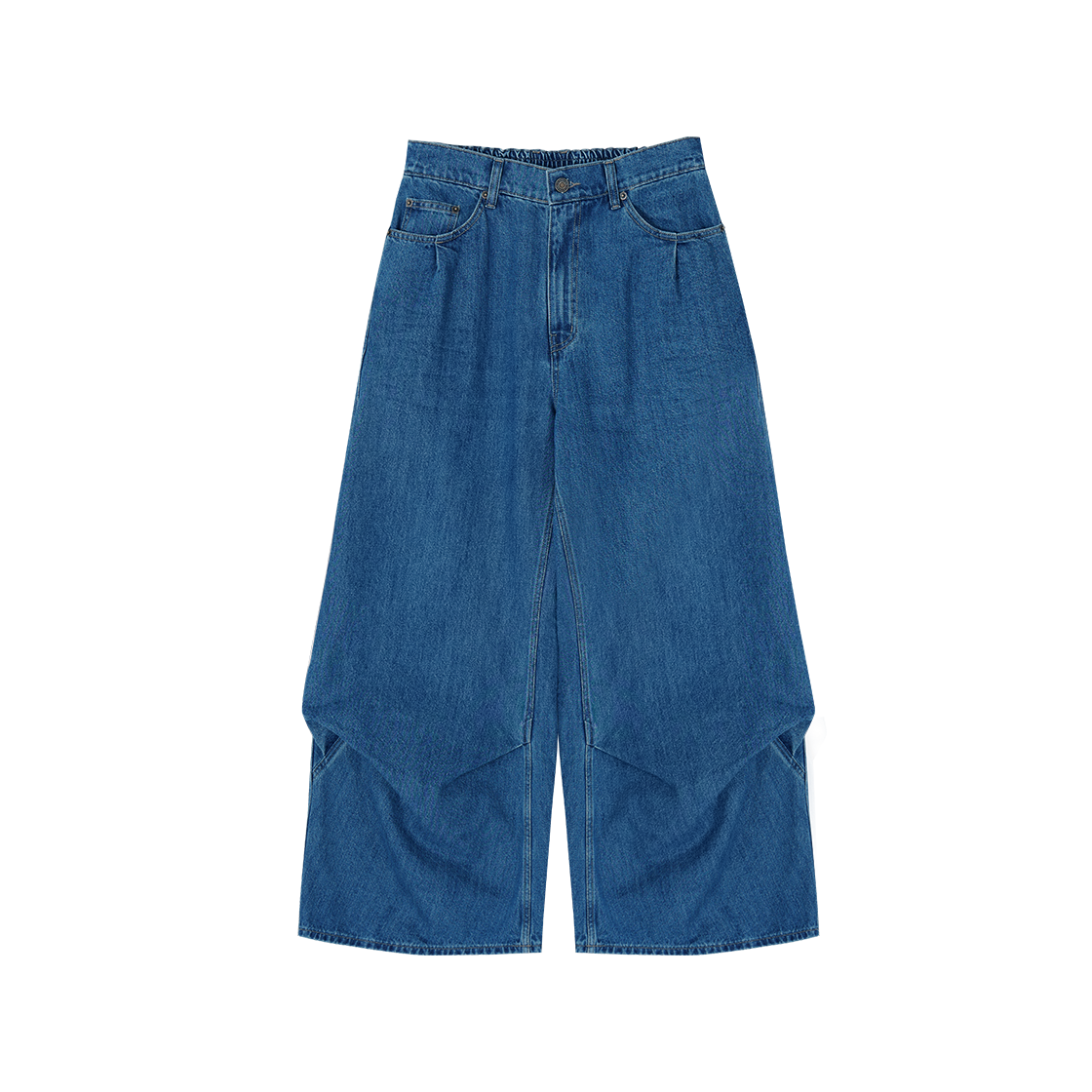 송지오 컬렉션 바이어스 드레이프 플레어 데님 블루(SONGZIO COLLECTION Bias Drape Flare Denim Blue)