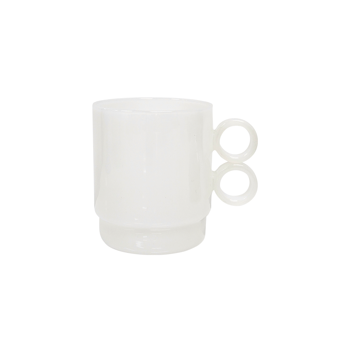 뉴티지 비비 머그잔 밀크글라스 내열 유리컵 화이트(Haulshome Newtage Glass BB Mug White)