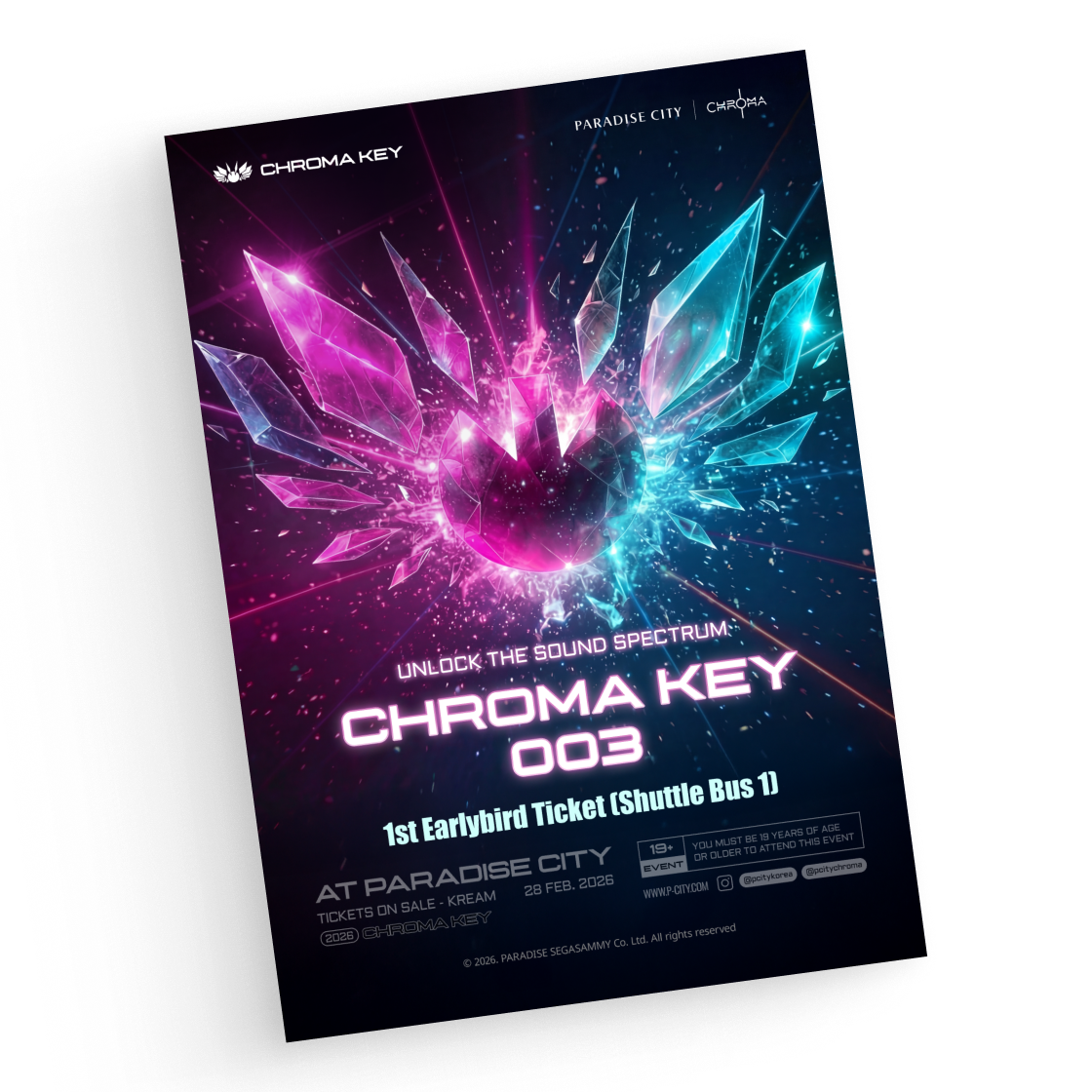 크로마키 003 - 니키 로메로 내한공연 1차 얼리버드 셔틀통합권 노선1(CHROMA KEY 003 (NICKY ROMERO) 1st Earlybird Ticket (shuttle bus 1))