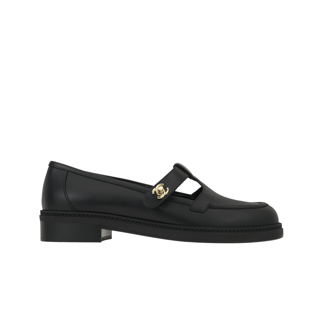 (W) 샤넬 로퍼 카프스킨 & 블랙((W) Chanel Loafers Calfskin & Black)