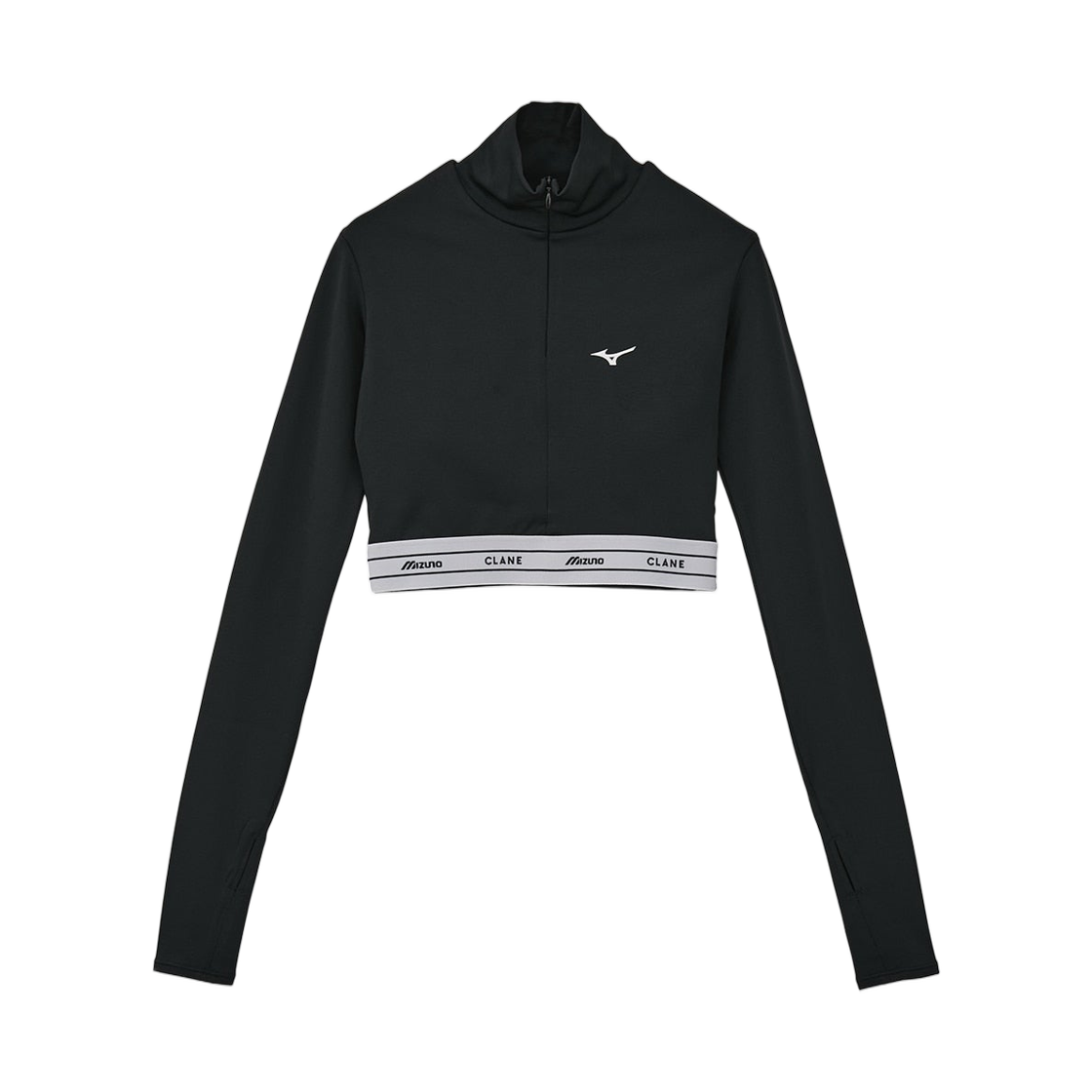 32JJC876 (W) Mizuno x Clane Half Zip Long Sleeve Tops Black