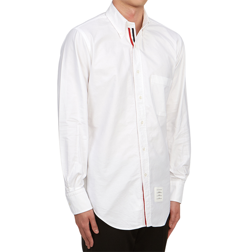 [15% 쿠폰] 톰브라운 옥스포드 클래식 그로그랭 플래킷 셔츠 화이트([15% 쿠폰] Thom Browne Oxford Classic Grosgrain Placket Shirt White) - 5