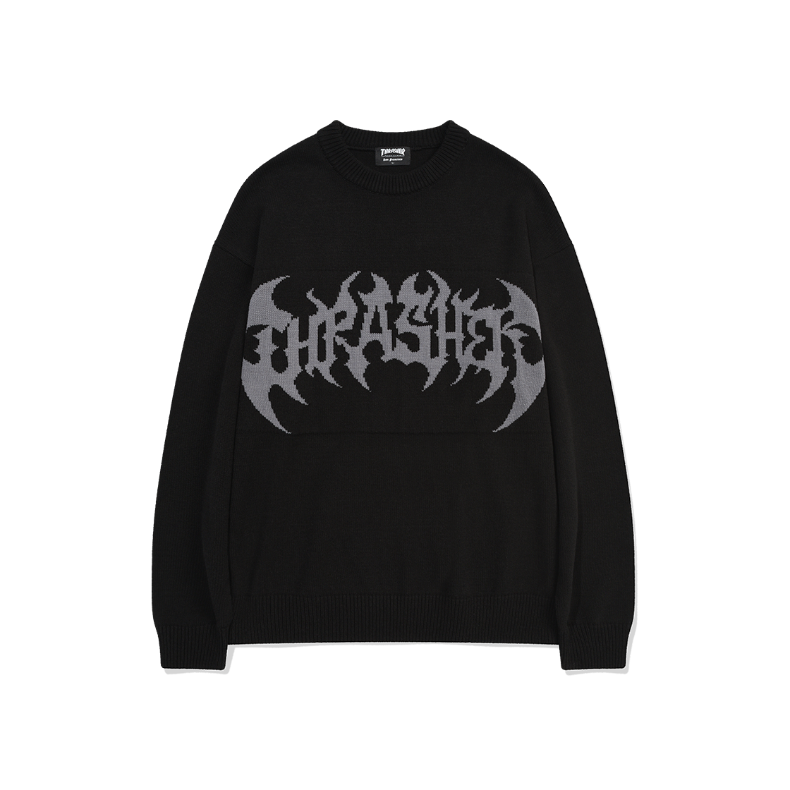 트레셔 헤비메탈 니트 풀오버 블랙(THRASHER Heavy Metal Knit Pullover Black)