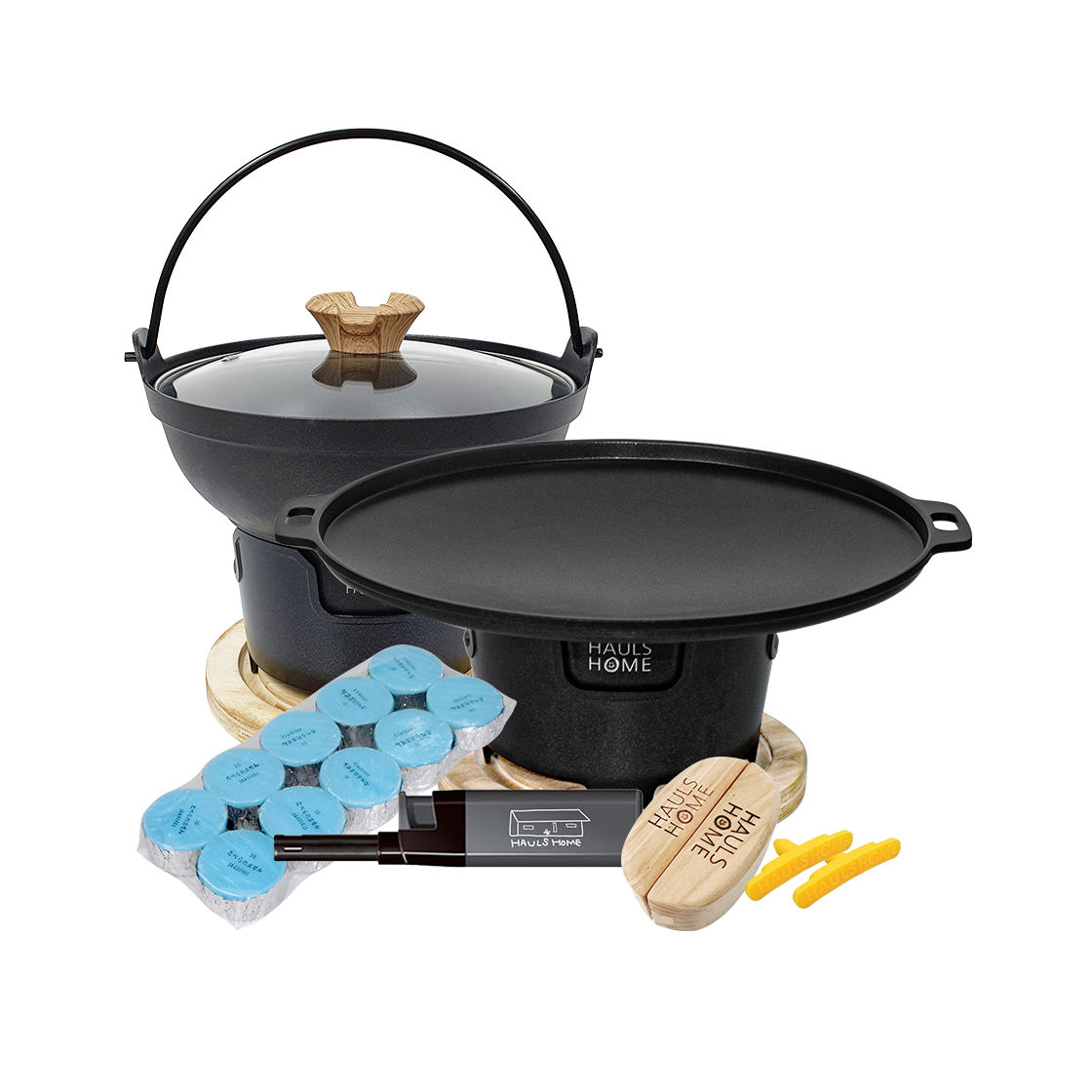 볶음순삭 그리들 온오프 미니화로 바비큐그릴 C 고기엔 찌개 세트(Haulshome On-off Mini Griddle C Full Set)