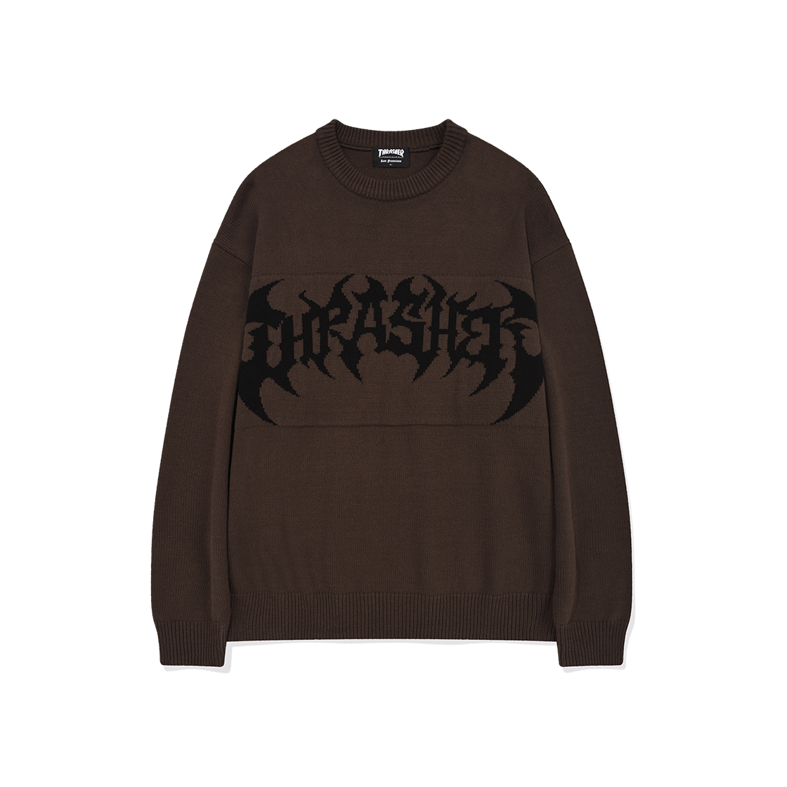 트레셔 헤비메탈 니트 풀오버 브라운(THRASHER Heavy Metal Knit Pullover Brown)