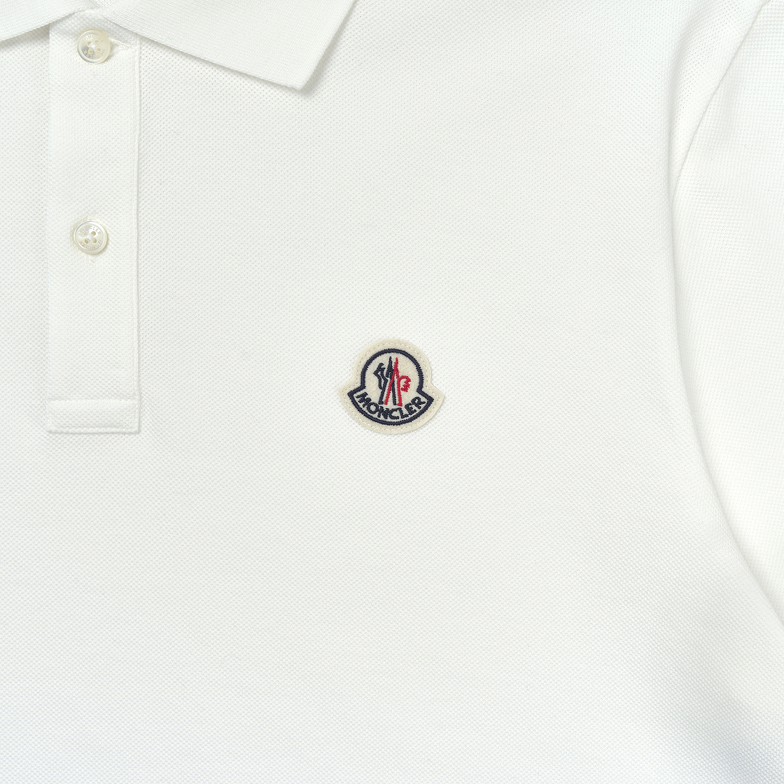 몽클레르 스트라이프 트림 코튼 피케 폴로 셔츠 화이트 - 25SS(Moncler Striped Trim Cotton Piquet Polo Shirt White - 25SS) - 3