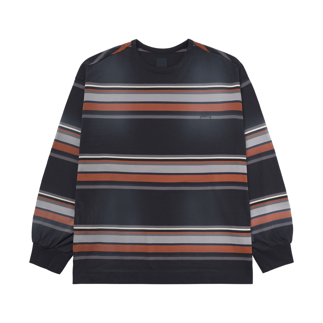 JC5741P918 Juun.J Vintage Seven Block Stripe Overfit L/S T-Shirt Orange - 25FW