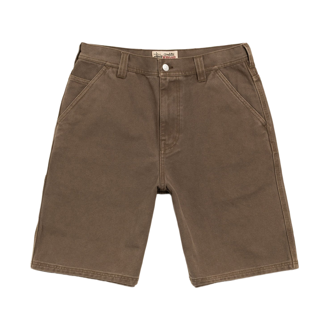 112327 Stussy Washed Canvas Work Shorts Brown