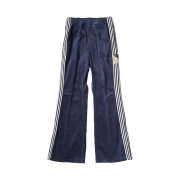 Kapital 11W Stretch Corduroy Track Pants Banner Stripe Navy