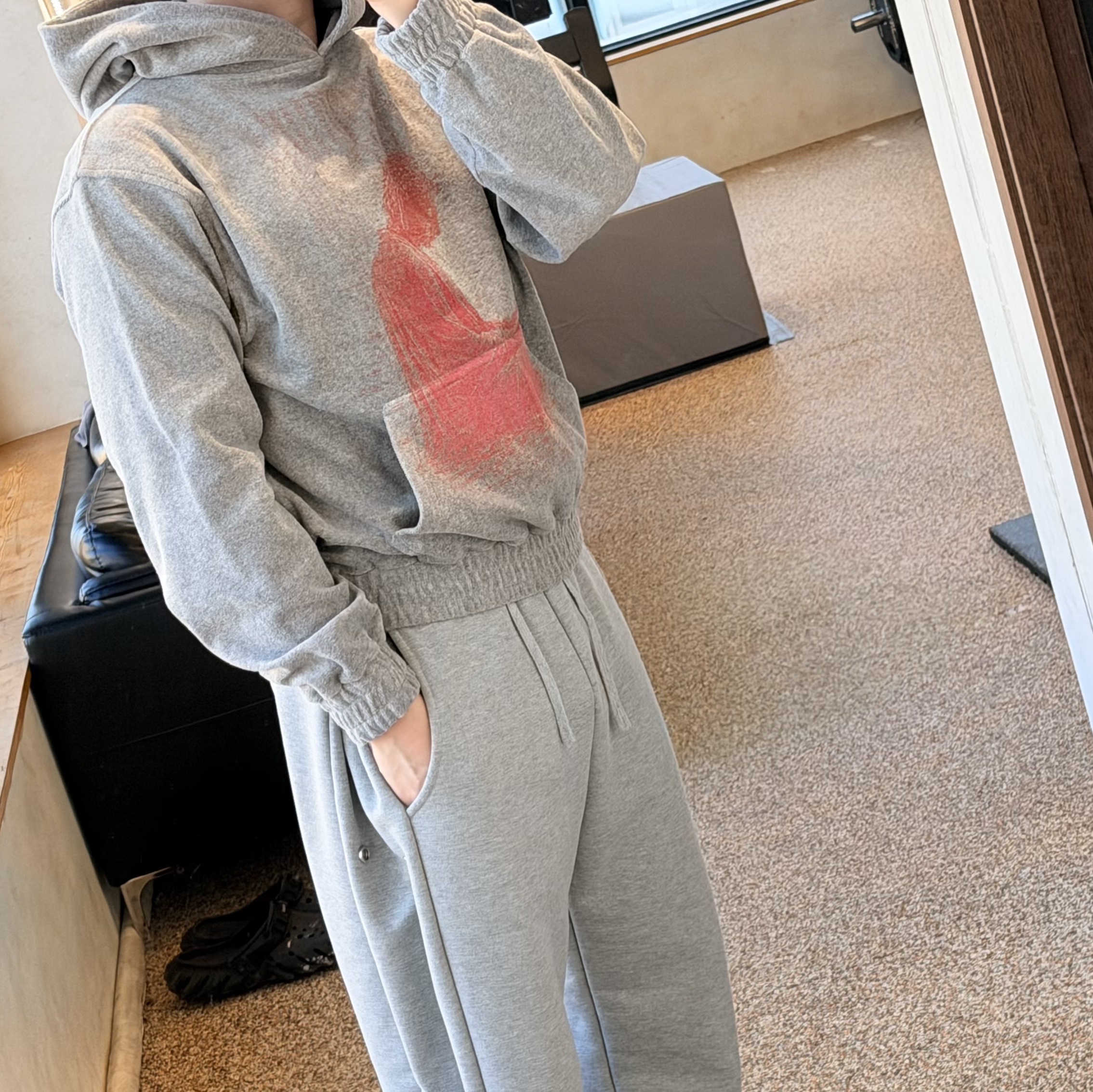 emostanceclub French Terry Buddha Hoodie 착용 스타일 - 2