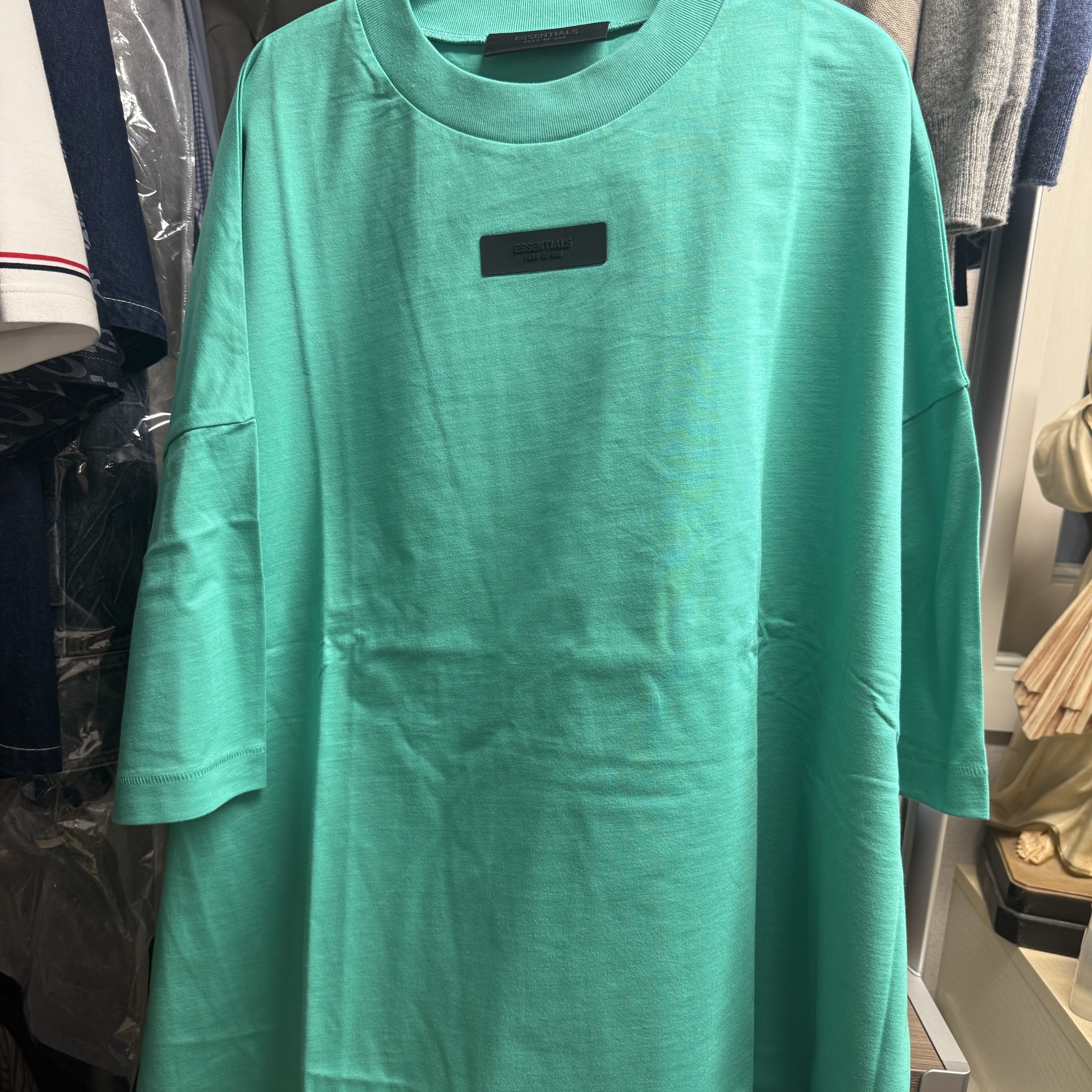 Essentials SS T-Shirt Mint Leaf - 24SS 착용 스타일