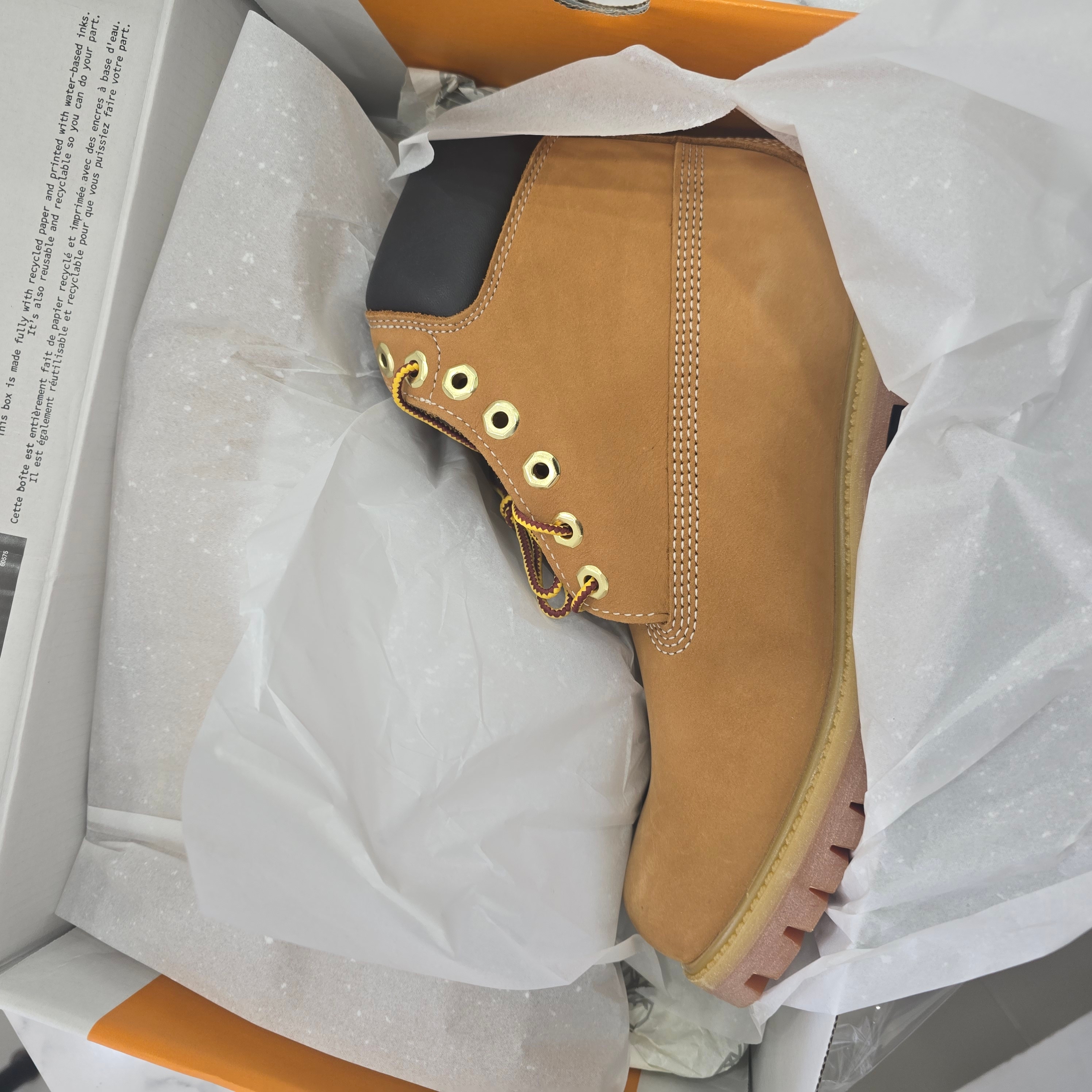 Timberland Premium 6 inch Waterproof Boot Wheat Nubuck - Wide 착용 스타일 - 3