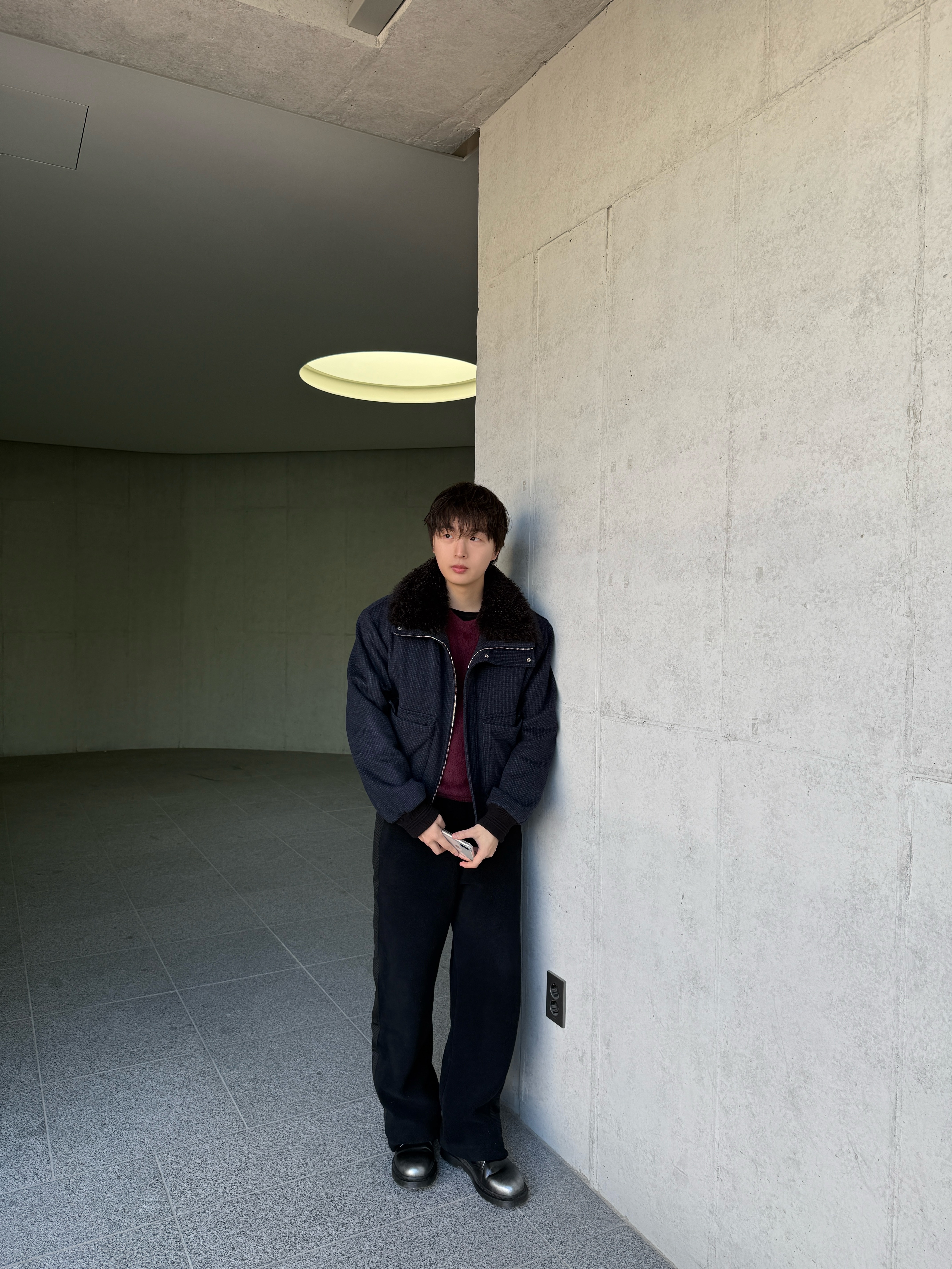 Dr. Martens 1461 Silver Arcadia Multi, Uniqlo x Needles Fleece Wide Pants Black - KR 착용 스타일 - 1