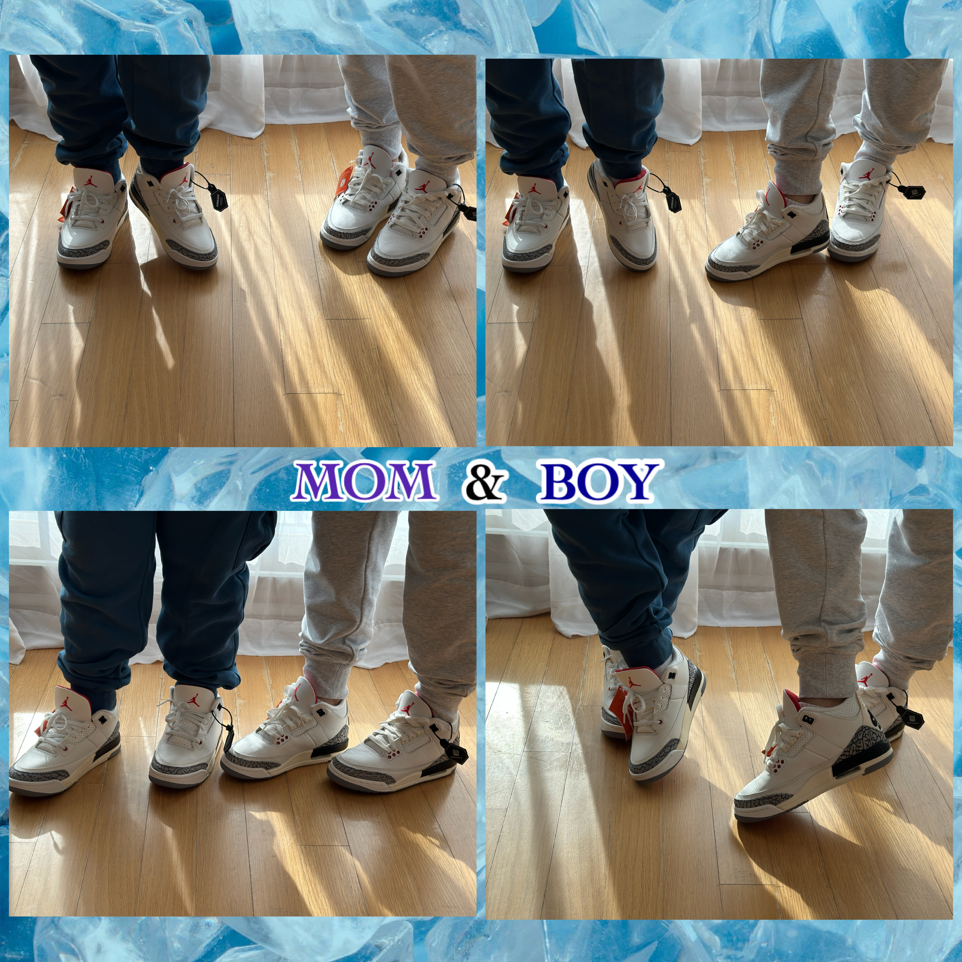 (GS) Jordan 3 Retro White Cement Reimagined, (PS) Jordan 3 Retro White Cement Reimagined 착용 스타일 - 1