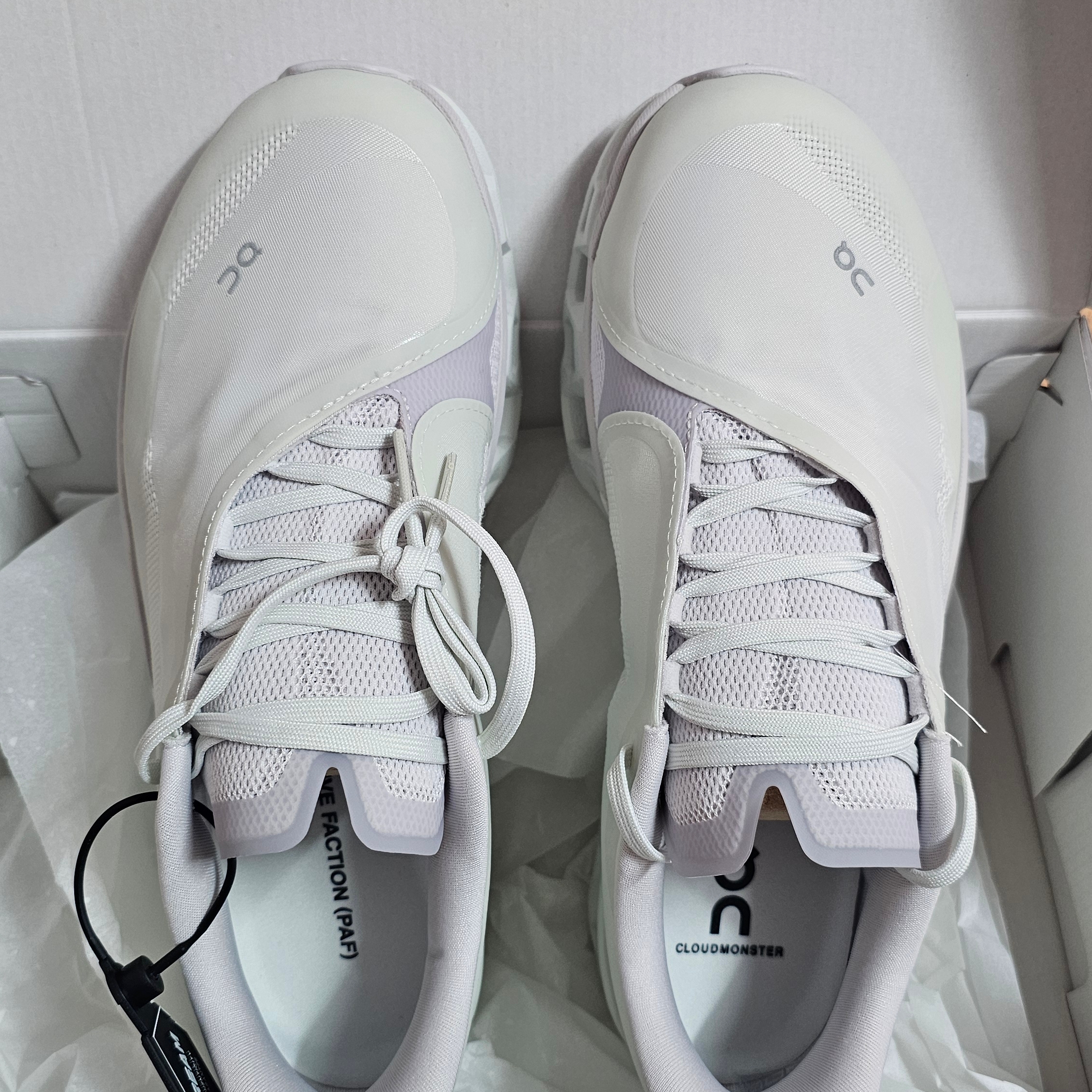 On Running x Post Archive Faction (Paf) Cloudmonster 2 Vapor Frost 착용 스타일 - 1