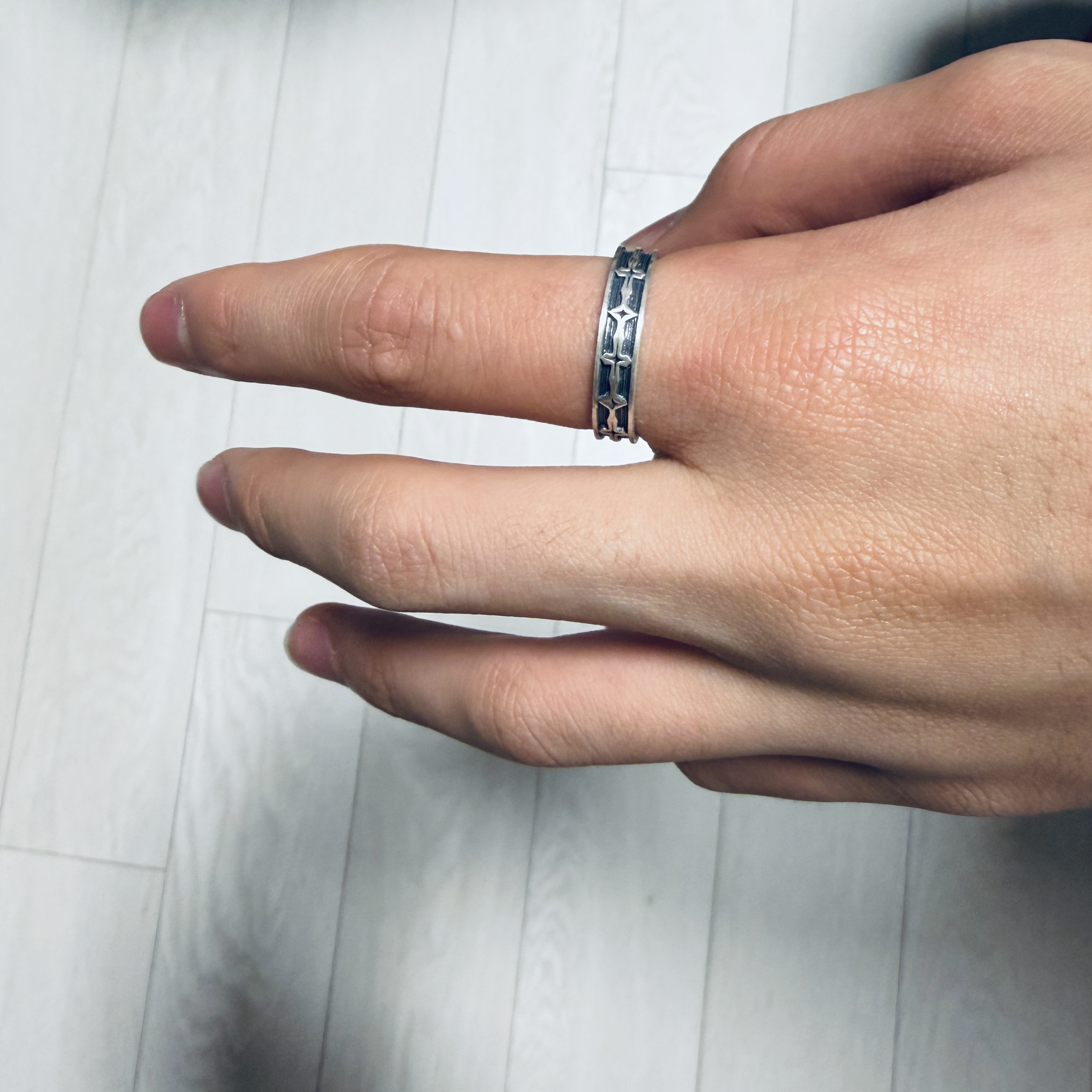 [프리오더] Polyteru 925 Silver Ring 005 Star 착용 스타일 - 1