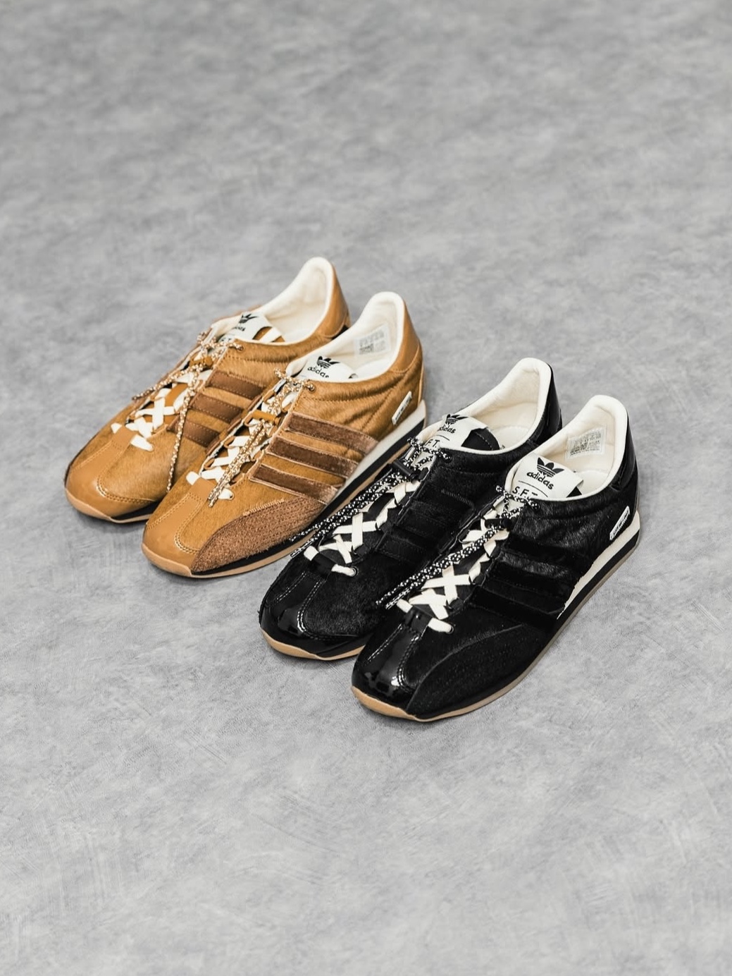 Adidas x Song for the Mute Country OG Bronze Strata Wild Brown, Adidas x Song for the Mute Country OG Core Black Cream White 착용 스타일