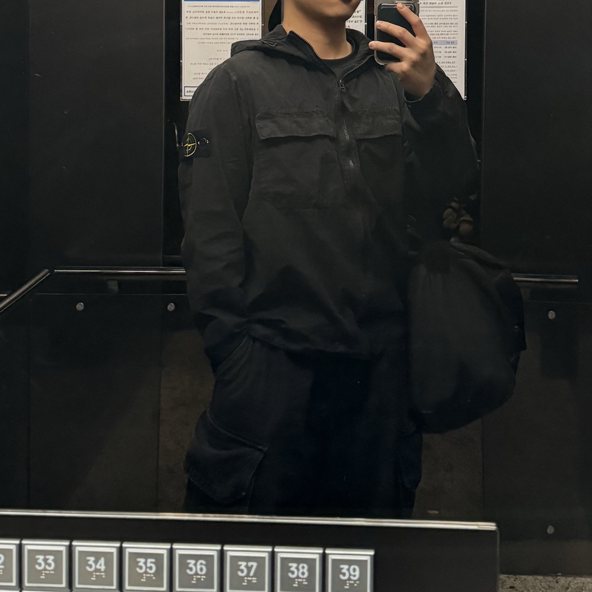 Stone Island 106WN Old Treatment Overshirt Black - 24SS 착용 스타일