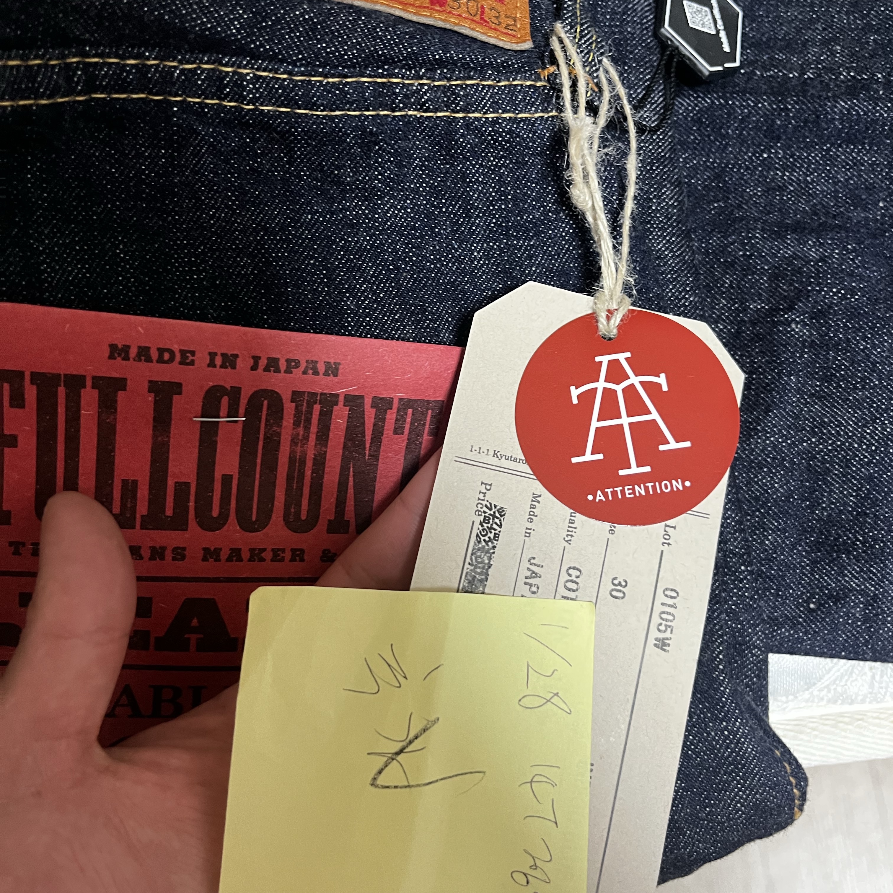 Fullcount 0105W Wide Denim One Wash Indigo Blue 착용 스타일