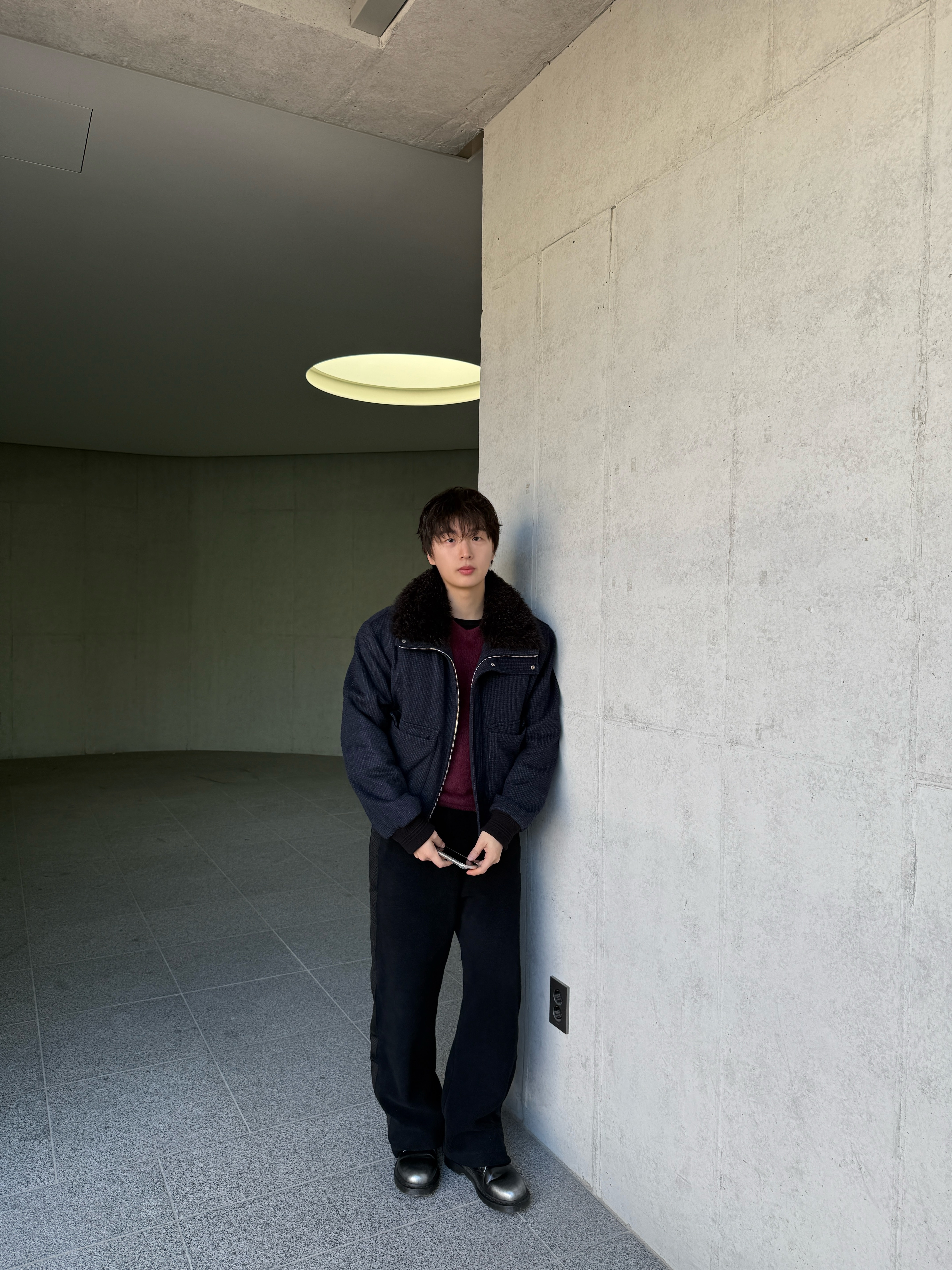 Dr. Martens 1461 Silver Arcadia Multi, Uniqlo x Needles Fleece Wide Pants Black - KR 착용 스타일 - 2