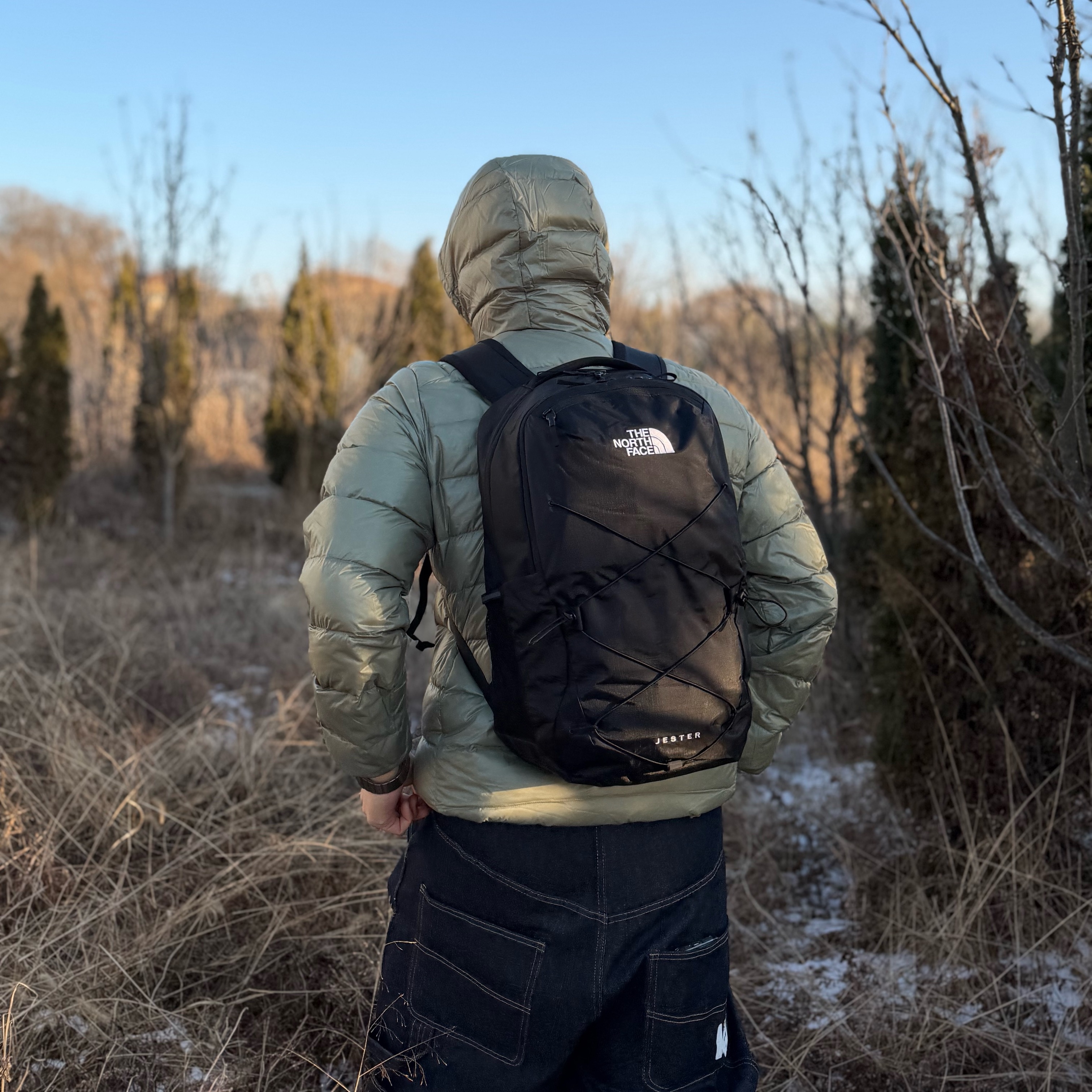 The North Face Matier RDS Down Hoodie Light Khaki - 25FW, LOSTGARDEN Route Black 착용 스타일 - 5