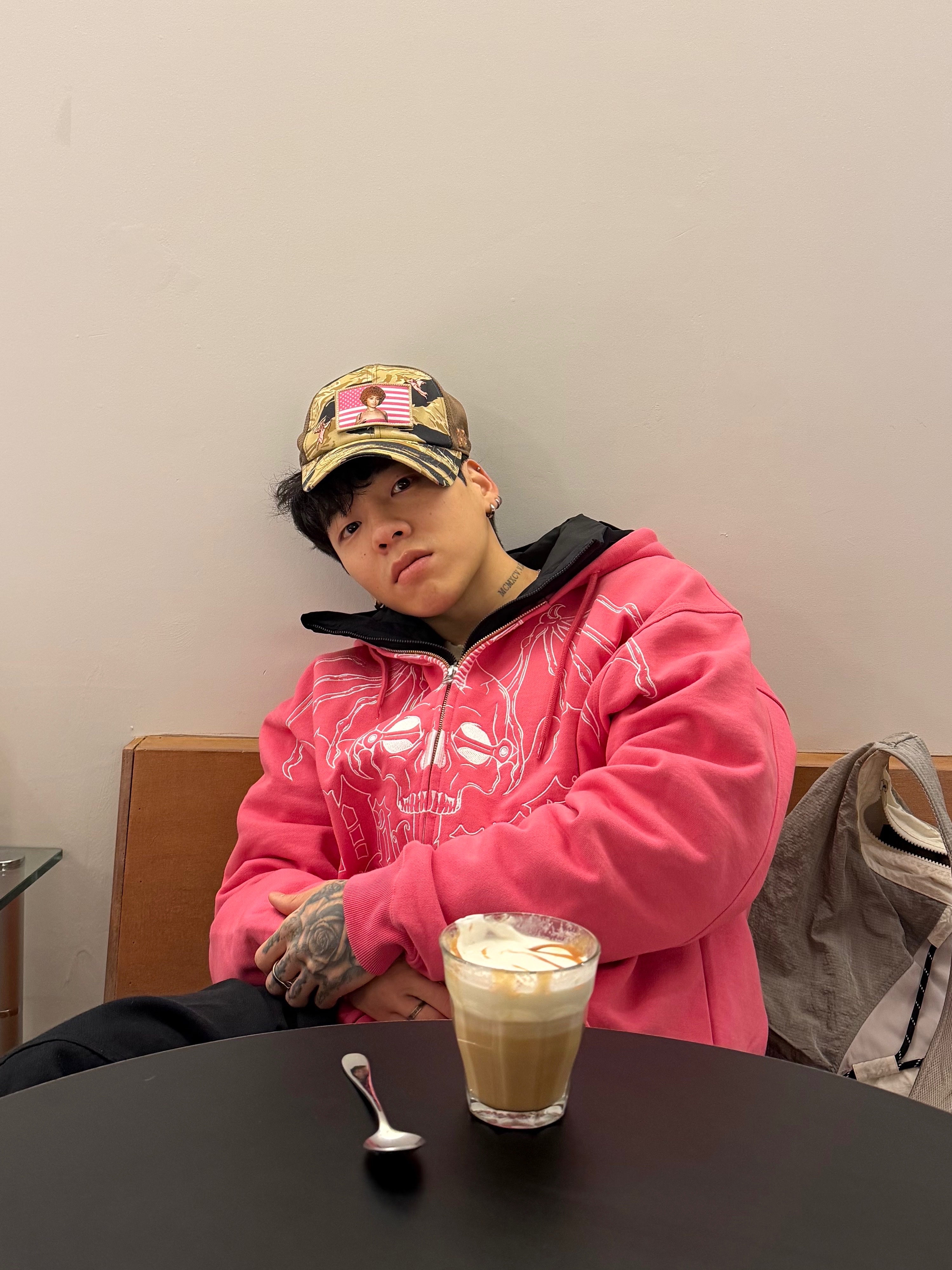 Palace Wingspan Triple Stitch Hood Posh Pink - 25FW 착용 스타일 - 1